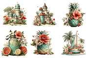 Whimsical Summer Clipart Bundle, an Illustration by CreationArt (Thumbnail 3 of 6)