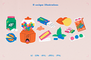 Bubble gum pack in vibrant colors, a Food Illustration by My.Ordinarty (Thumbnail 3 of 4)