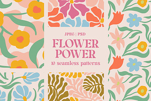 Flower Power. Seamless Patterns