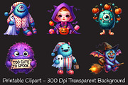 Cute Halloween Retro Monsters PNG, an Illustration by RobertsArt (Thumbnail 6 of 7)