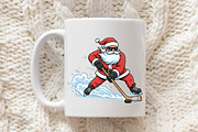 Santa Playing Ice Hockey Christmas P, an Illustration by Libby Wishes (Thumbnail 5 of 6)
