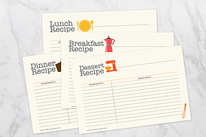 Editable Recipe Card Set