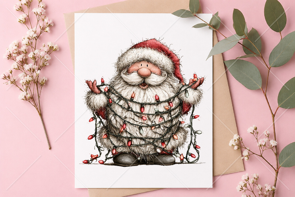 Whimsical Quirky Santa Clipart, a Seasonal Illustration by Canvas Craft (Photo 10 of 10)