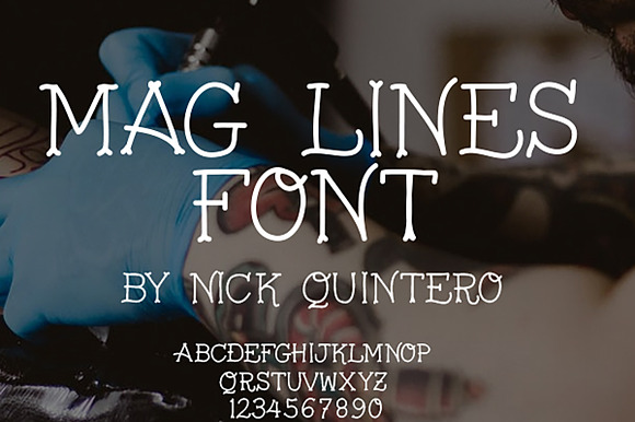 Mag Lines Tattoo Font preview 3
