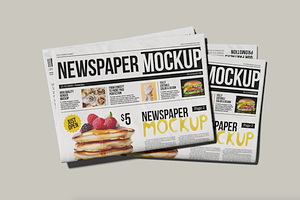 Folded Advertising Newspaper Mockup