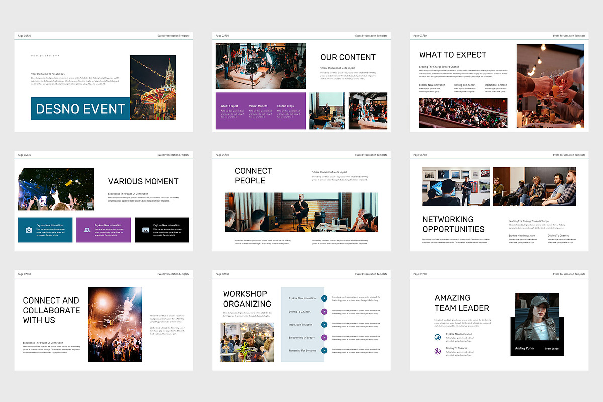 Desno : Event Google Slides, a Presentation Template by Punkl Camp (Photo 2 of 9)