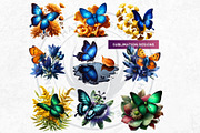 Autumn Butterfly and Flower Cliparts, an Animal Illustration by ThatsDesignArt (Thumbnail 7 of 10)