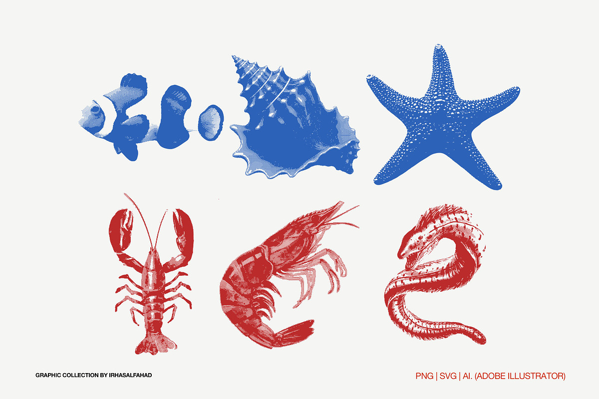 Aquatic Fauna Graphic Collection, an Object Graphic by Irhasalfahad (Photo 4 of 6)