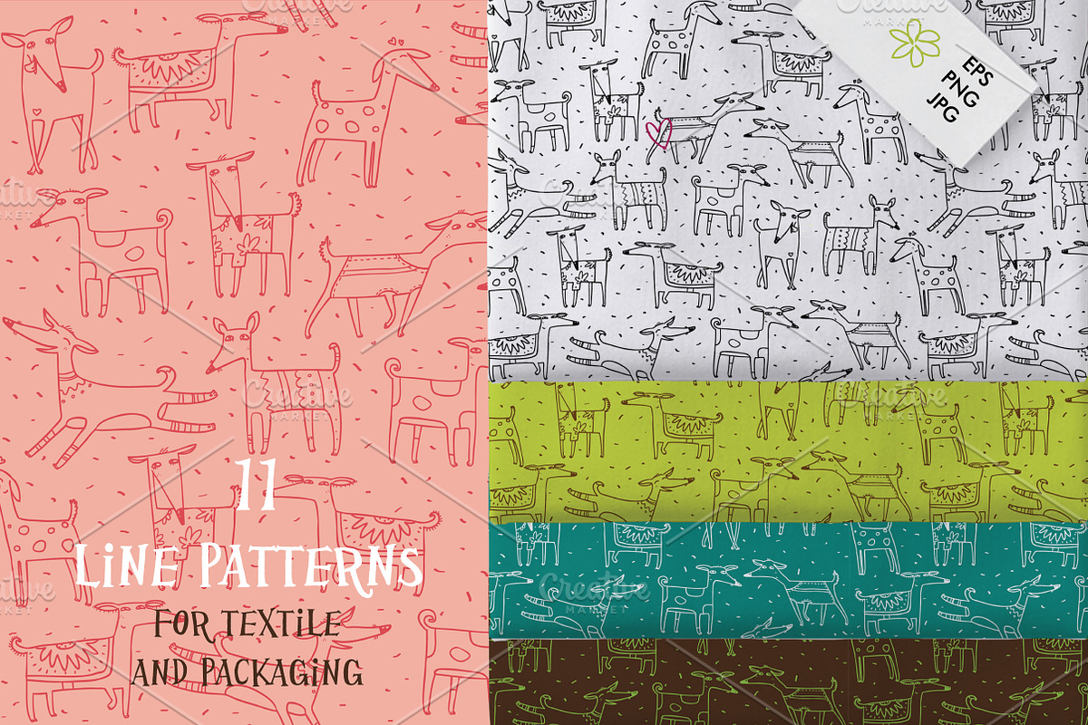 Happy Indian Dogs: patterns, prints, an Animal Illustration by Zooza Art (Photo 5 of 11)