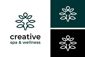 Abstarct people yoga with plant Logo, a Branding & Logo Template by funpixel
