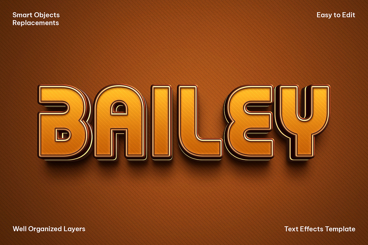 Bailey Text Effect, a Layer Style Add-On by dokudokunomi (Photo 1 of 4)