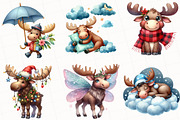 Cute Moose Sublimation Clipart, an Illustration by OK Design (Thumbnail 4 of 4)