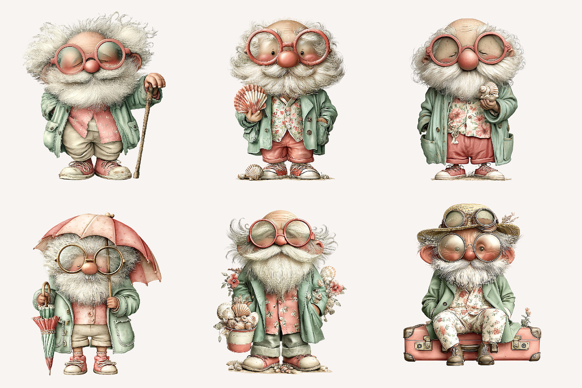 Whimsical summer grandpa clipart, an Illustration by Designworld (Photo 2 of 4)