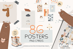 Cute baby posters and greeting cards