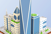 Low Poly City Block Skyscraper Build, an Environmental 3D Model by 3DGeeq (Thumbnail 4 of 6)