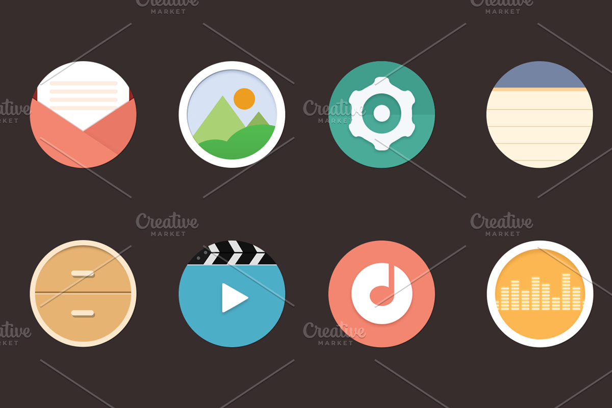 Flat System Icon Set, an Icon by Ocean's GUI Studio (Photo 2 of 4)