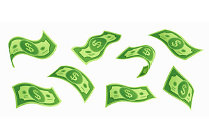 Flying dollar money banknotes, a Finance Illustration by Vector Tradition