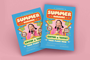 Summer Karaoke Flyer, a Flyer Template by megarez