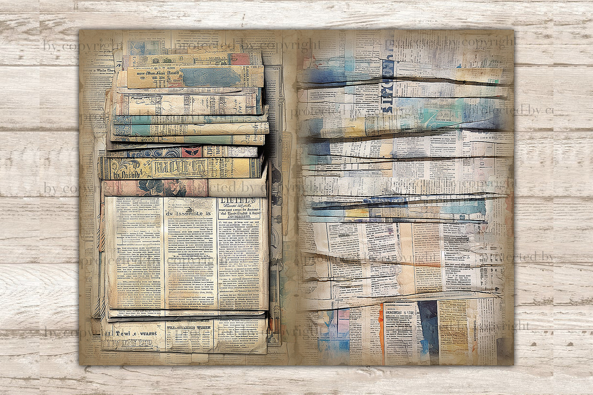 Newspaper Journal Card, a Decorative Illustration by GlamArtZhanna (Photo 9 of 9)
