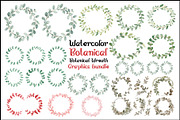 Watercolor Botanical Wreath Clipart, a Graphic by Creativeshirt (Thumbnail 1 of 13)