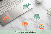 Cute sea animals set, an Animal Illustration by JulyGart (Thumbnail 6 of 6)