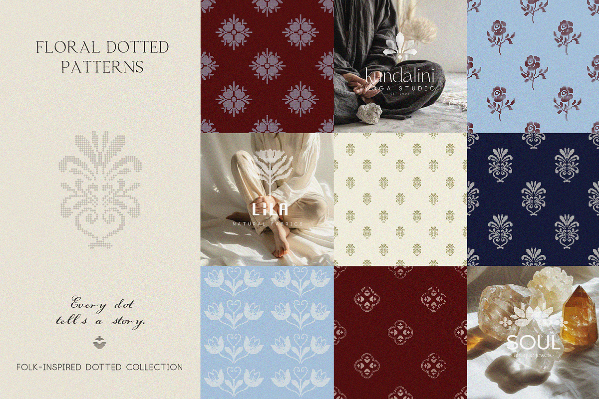 Folk dotted seamless patterns, a Pattern Graphic by lokko studio (Photo 1 of 7)
