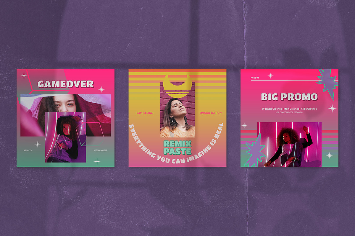 Retronoise Instagram Templates, a Social Media Template by Azruca (Photo 9 of 9)