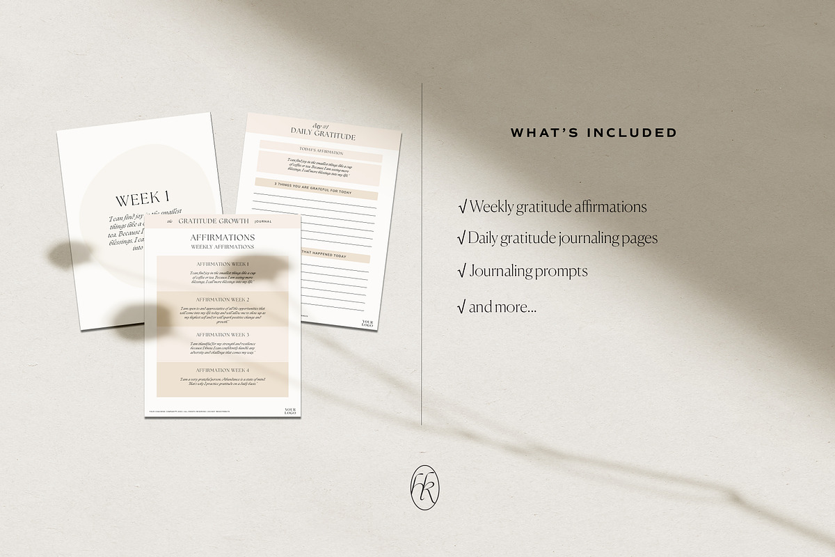 Gratitude Journal Canva Template, a Presentation Template by HelloKarla (Photo 3 of 6)
