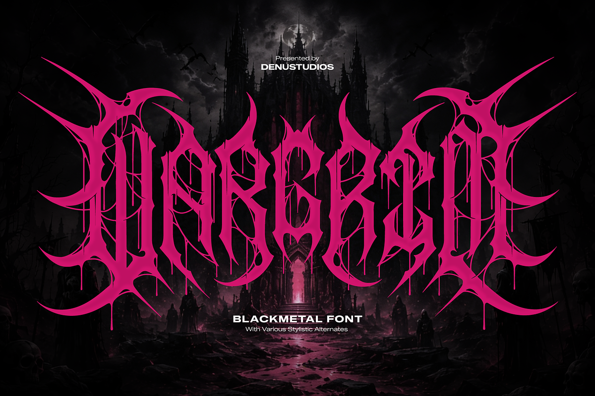 Wargrim | Black Metal Font, a Blackletter Font by Denustudios (Photo 1 of 12)