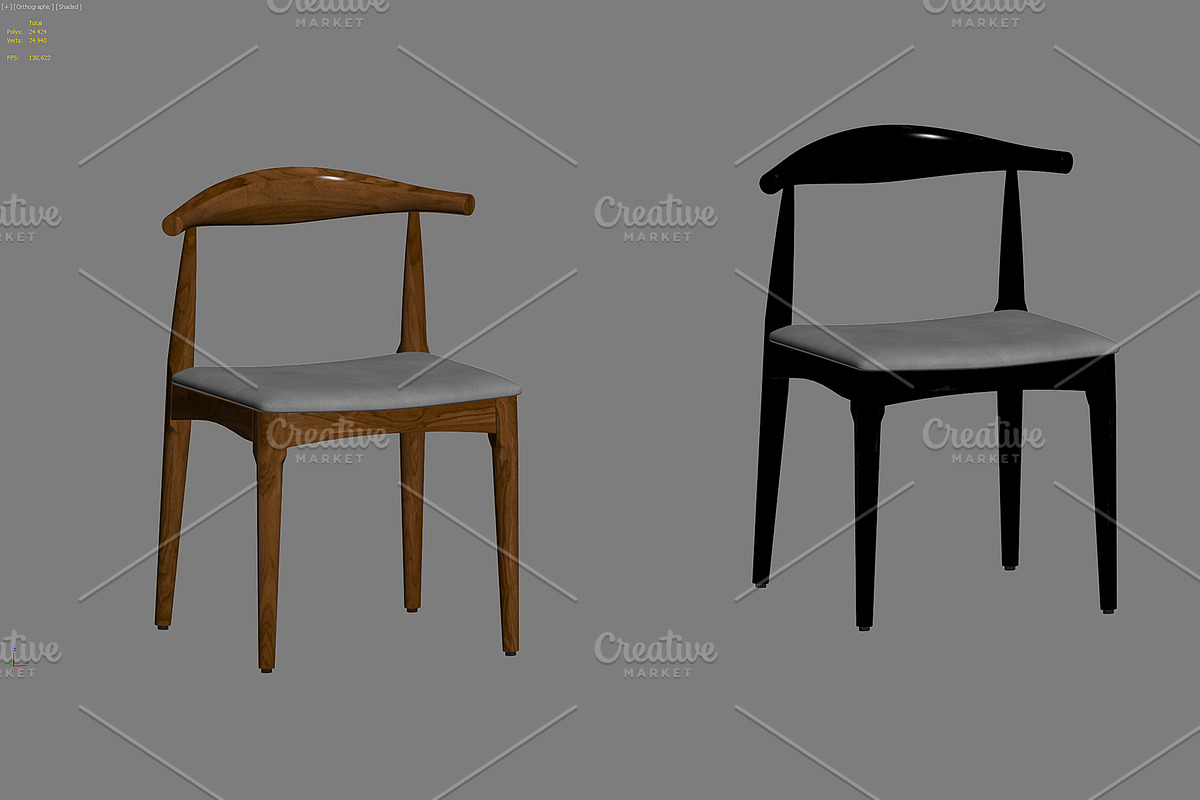 CH20 Elbow Chair 3d model, a Furniture 3D Model by 3dmitruk (Photo 9 of 9)