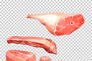 Raw Meat Watercolor set, a Food Illustration by wedraw (Thumbnail 3 of 8)