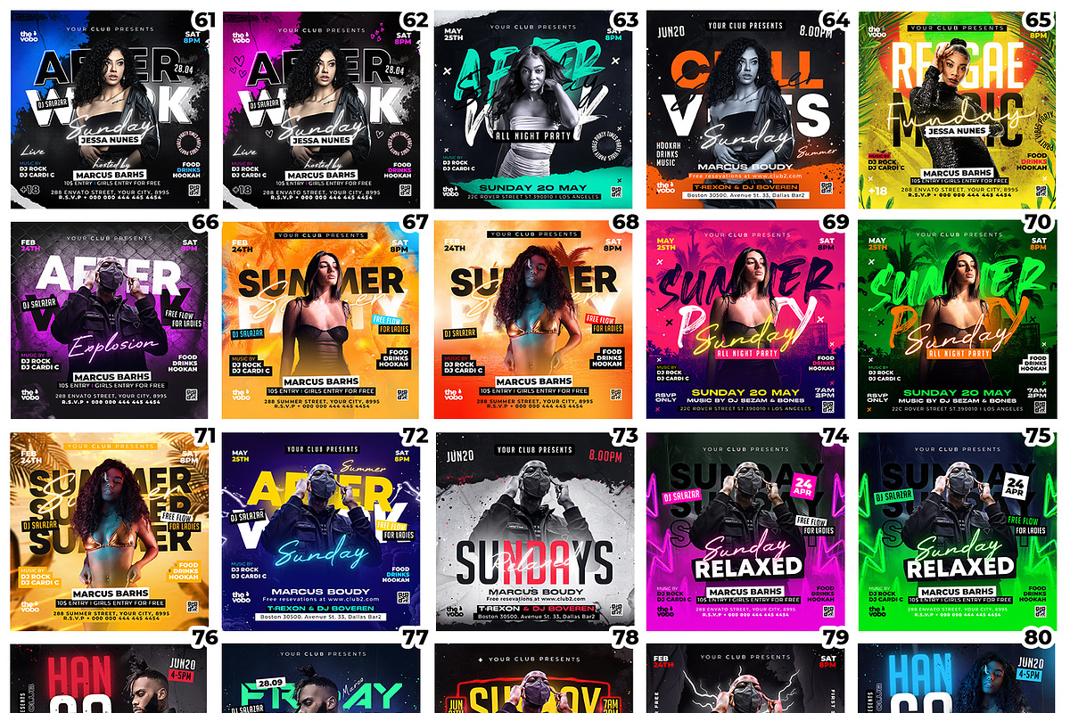 100 Party Flyers Bundle Canva 4x4, a Flyer Template by FLYERHIVE (Photo 5 of 7)