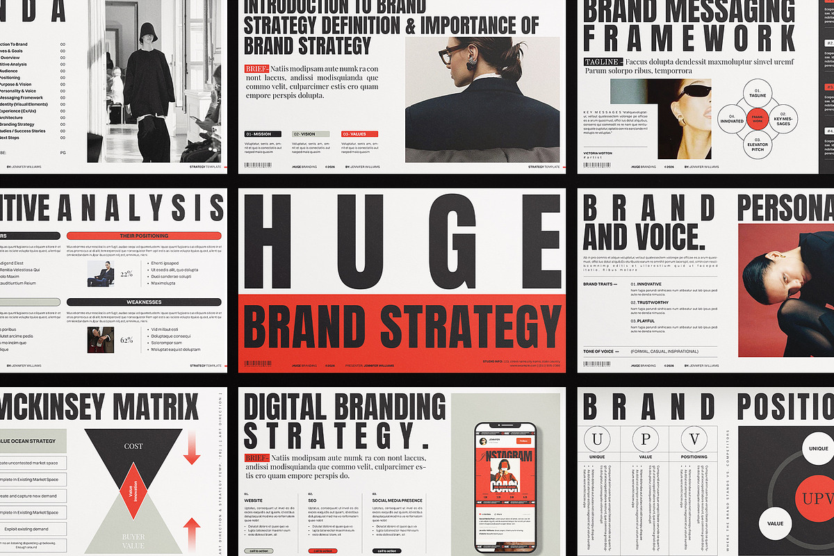 HUGE | Brand Strategy Template Canva, a Presentation Template by ArtisanaAura (Photo 4 of 11)