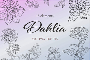 Dahlia Bouquet SVG Bundle