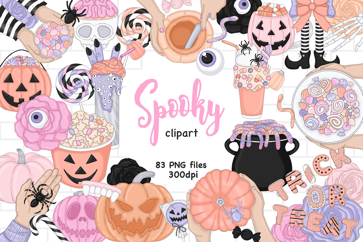 Spooky Clipart, an Illustration by GlamArtZhanna (Photo 1 of 4)
