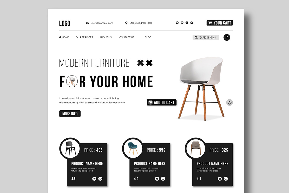 Website Landing Page Design Layout, a Landing Page Template by MightyDesign (Photo 2 of 9)