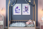 Cute baby astronaut 01. T-Shirt, PNG, an Animal Illustration by KENO Mascots (Thumbnail 10 of 10)