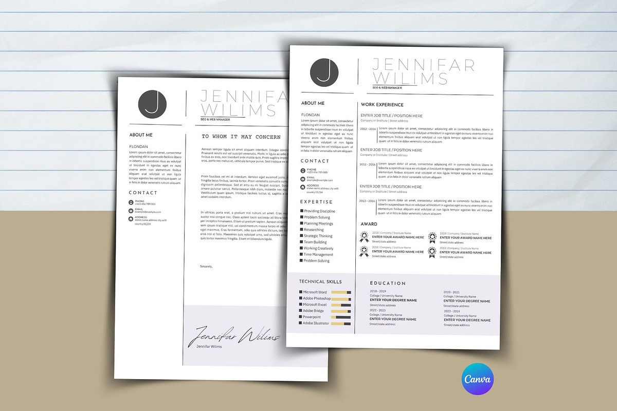 Creative Resume Template, a Templates & Theme by iloveTemplate (Photo 1 of 4)