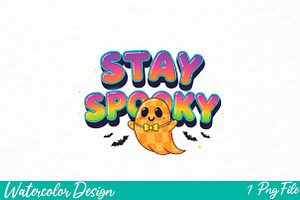 Stay Spooky Ghost PNG, an Illustration by Watercolor design