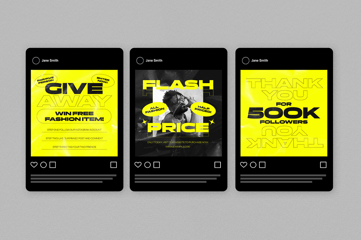 Yellow Modern Instagram Pack, a Social Media Template by graphicook (Photo 4 of 6)