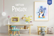 Cute cartoon penguin. Tshirt, PNG., an Animal Illustration by KENO Mascots (Thumbnail 5 of 5)