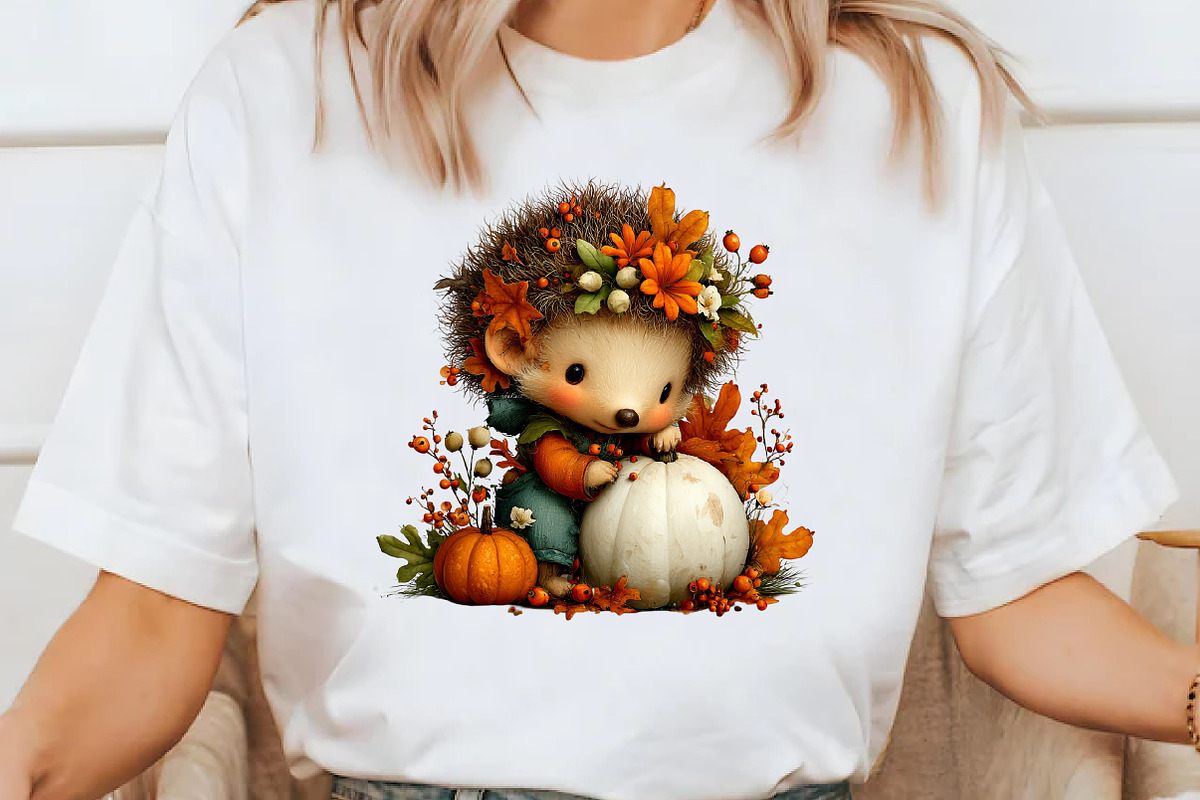 Whimsical Autumn Hedgehog Clipart, a Seasonal Illustration by Designworld (Photo 8 of 10)