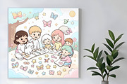 Children Enjoying Coloring, a Person Illustration by Sharon Schwalbe (Thumbnail 3 of 6)