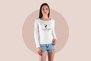 Long Sleeve Woman T-Shirt MockUp, a Shirt Mockup by PSD Market (Thumbnail 2 of 11)