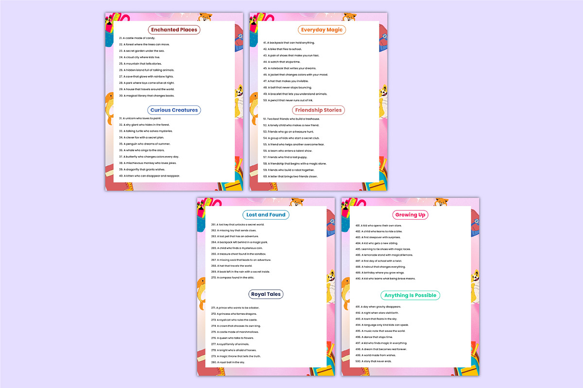 500 Prompts Children’s Book Canva, a Stationery Template by Mustafiz (Photo 5 of 5)
