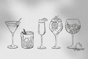 Cocktail Drawing Illustrations &Menu