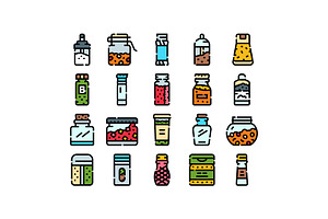 Spice and herb seasoning bottles, an Object Graphic by pikepicture