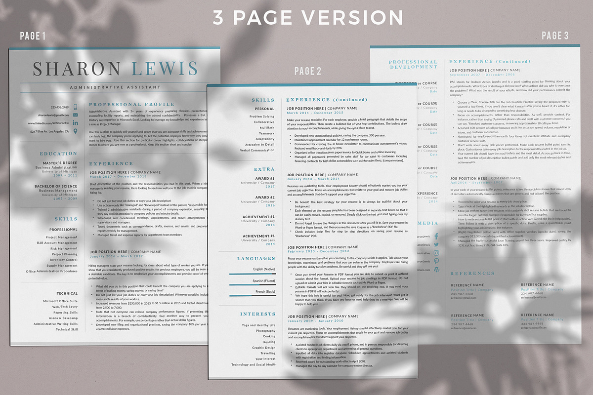 Professional Resume Format Example, a Resume Template by HIRED Design Studio (Photo 4 of 18)