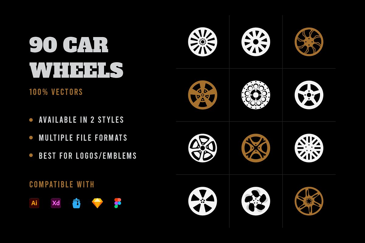 Car Wheel Designs, a Duotone Icon by Brickclay (Photo 1 of 7)