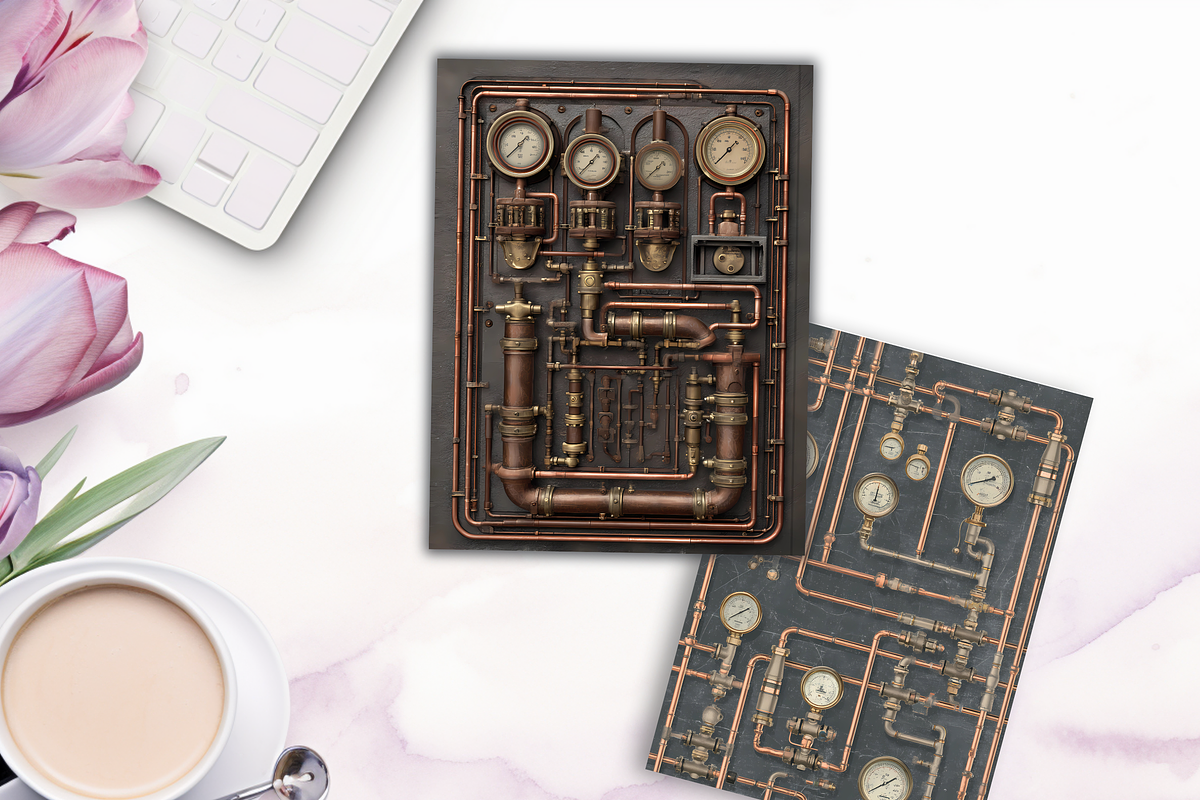 75 Steampunk Junk Journal Cover, a Brochure Template by LA Design (Photo 10 of 10)